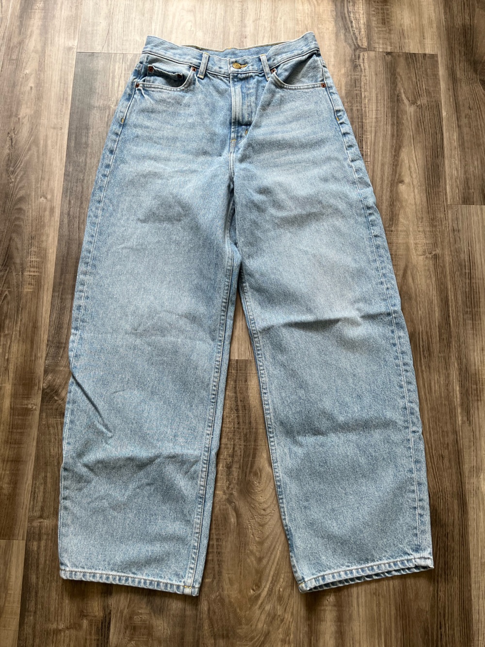 B SIDES Light Blue Denim Jeans with Contrast Yellow Stitching